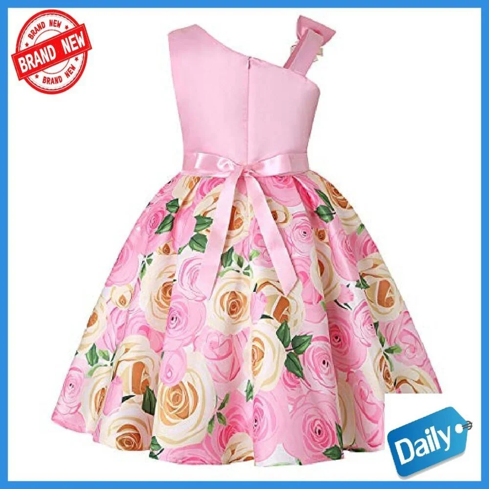 Toddler Pageant Dress Off Shoulder Floral Ball Gown 2-9T